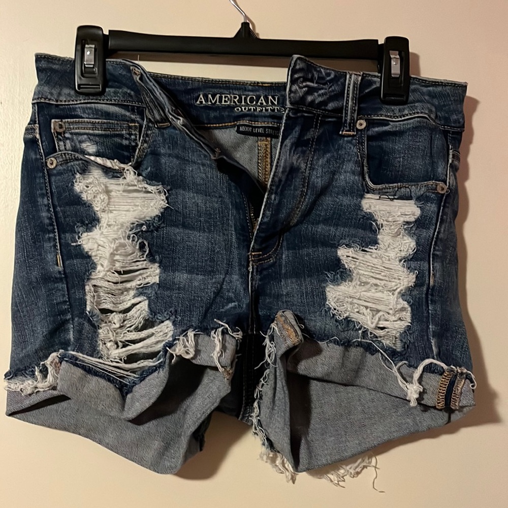 Blue American eagle high rise shorts